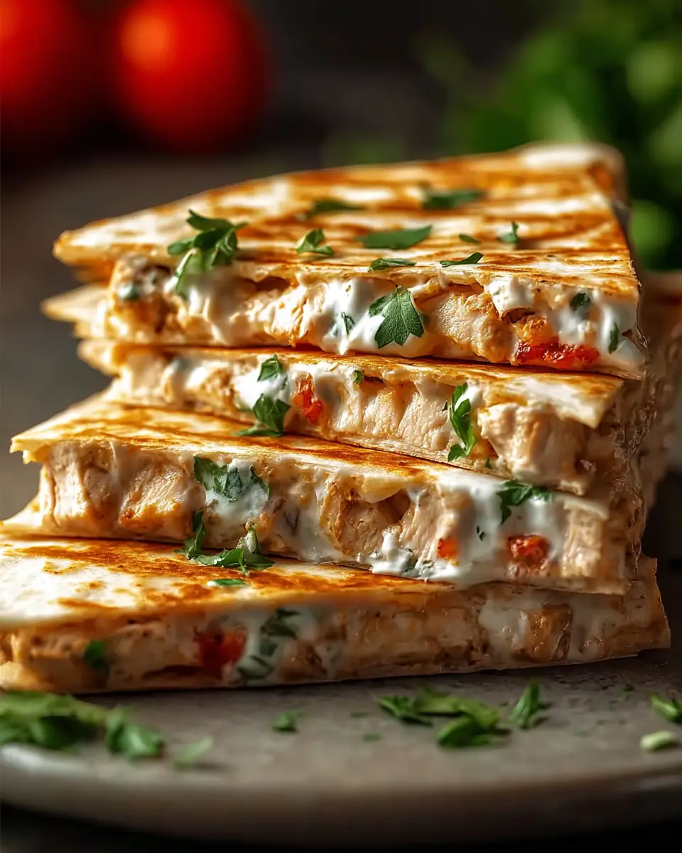 A delicious plate of Chicken Quesadilla