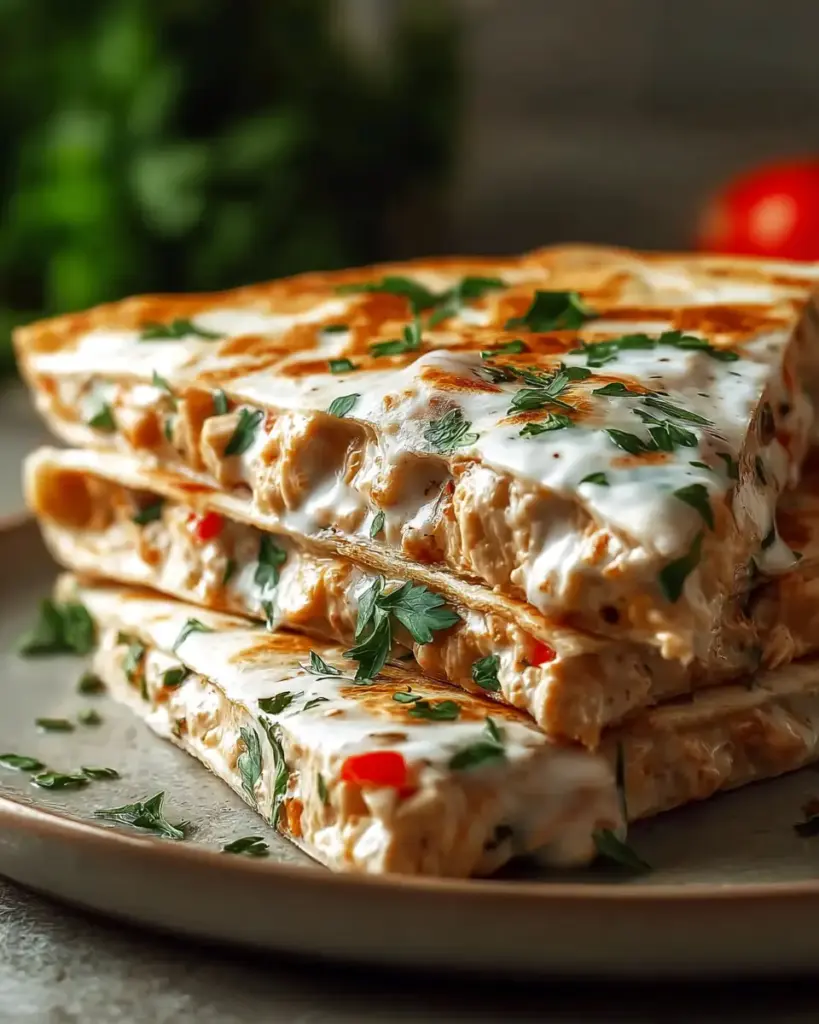 A delicious plate of Chicken Quesadilla