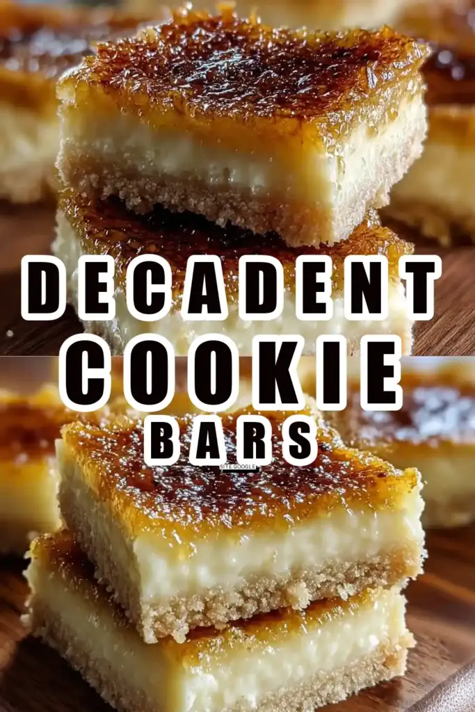 Pinterest pin (Design 1) for Crème Brûlée Cookie Bars Recipe