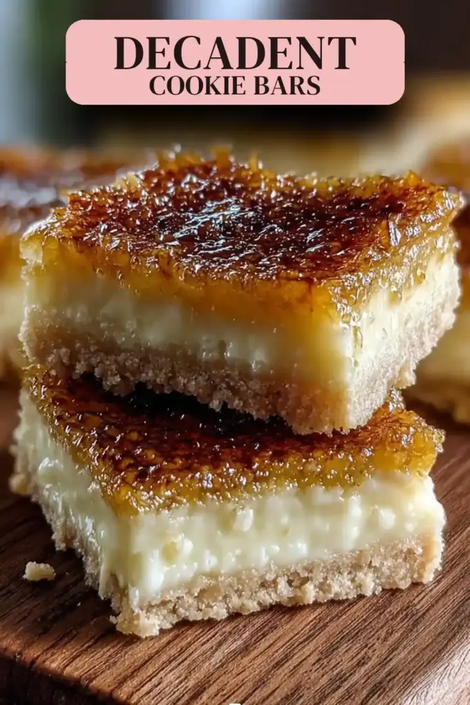 Pinterest pin (Design 2) for Crème Brûlée Cookie Bars Recipe