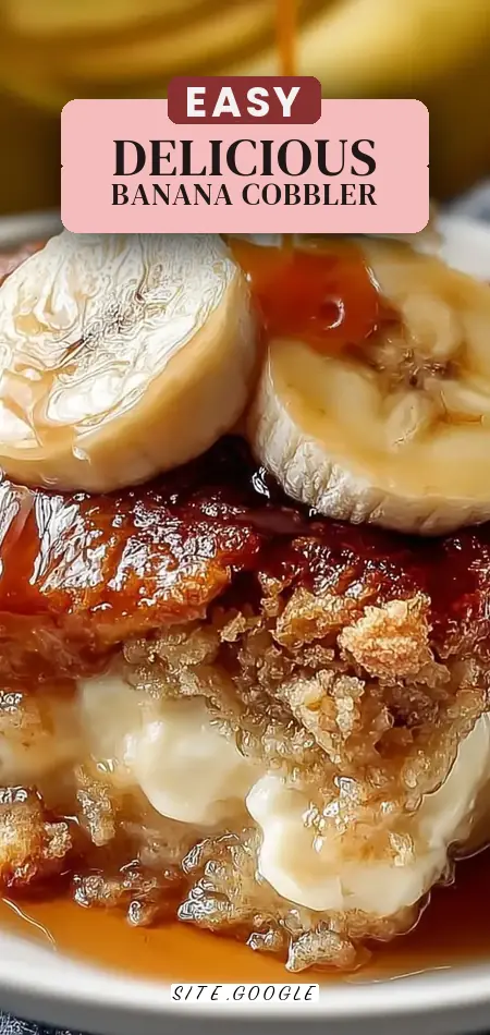 Pinterest pin (Design 2) for Southern Banana Cobbler: A Delicious & Easy Dessert Recipe