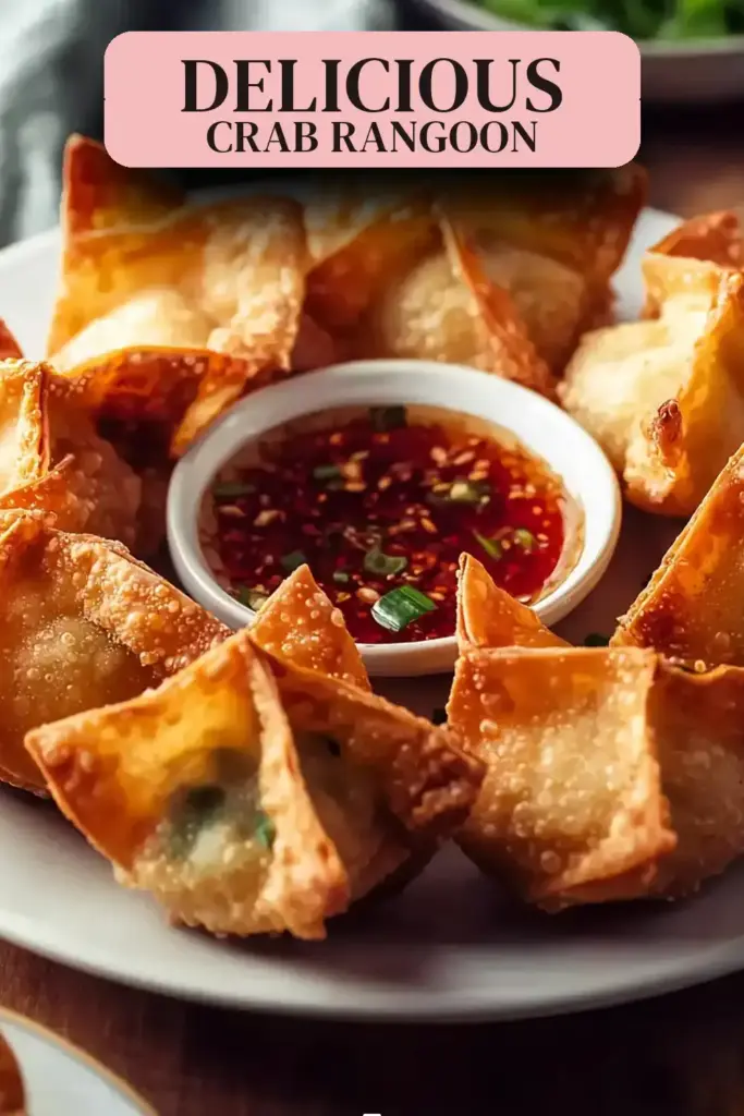 Pinterest pin (Design 2) for Crab Rangoon Recipe