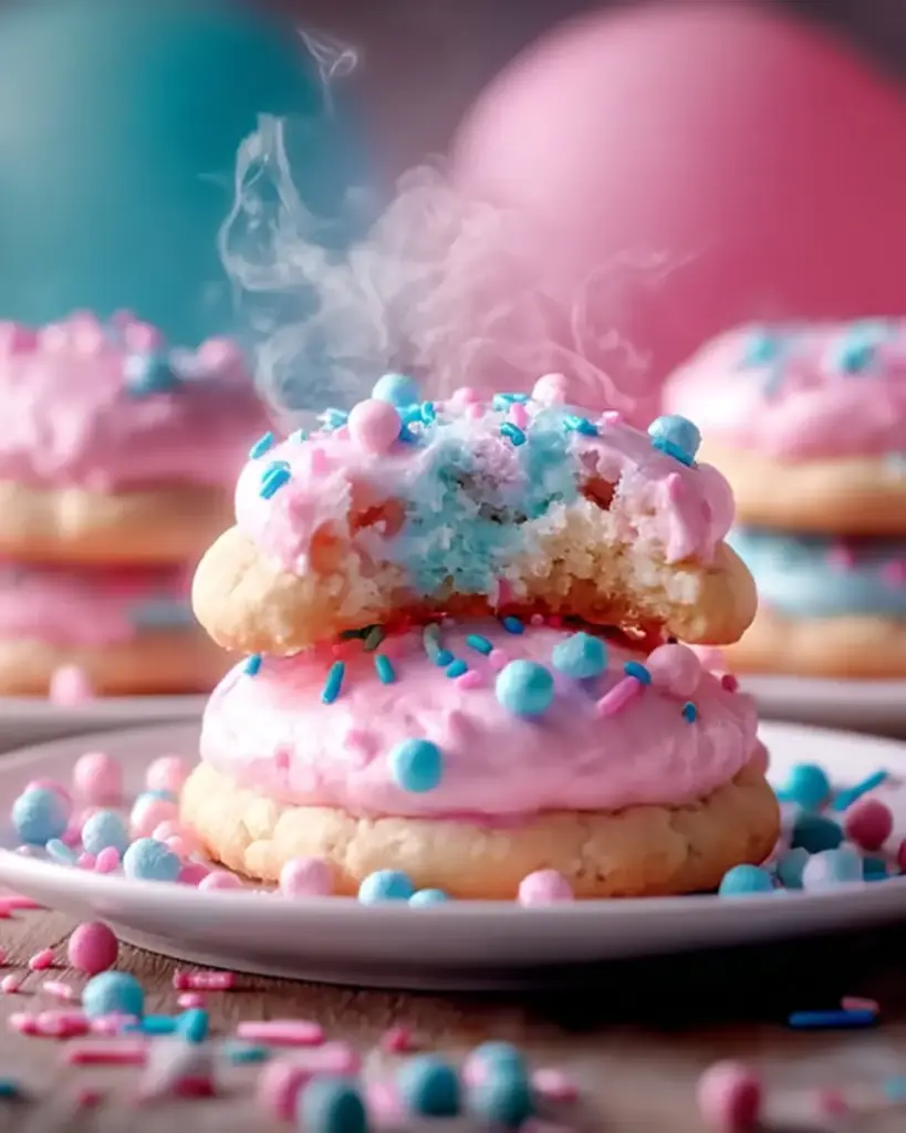 A delicious plate of Delicious Cotton Candy Cookies That Sweeten Any Occasion