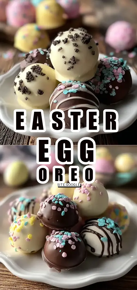 Pinterest pin (Design 1) for Easter Egg Oreo Cookie Balls