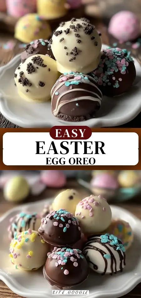 Pinterest pin (Design 3) for Easter Egg Oreo Cookie Balls