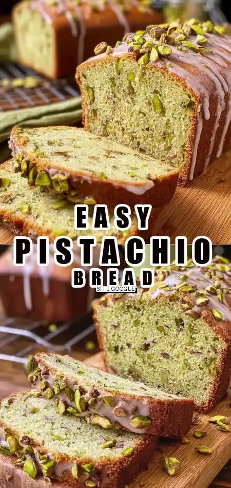 Pinterest pin (Design 1) for Pistachio Bread: Easy Homemade Recipe for a Soft, Nutty Loaf