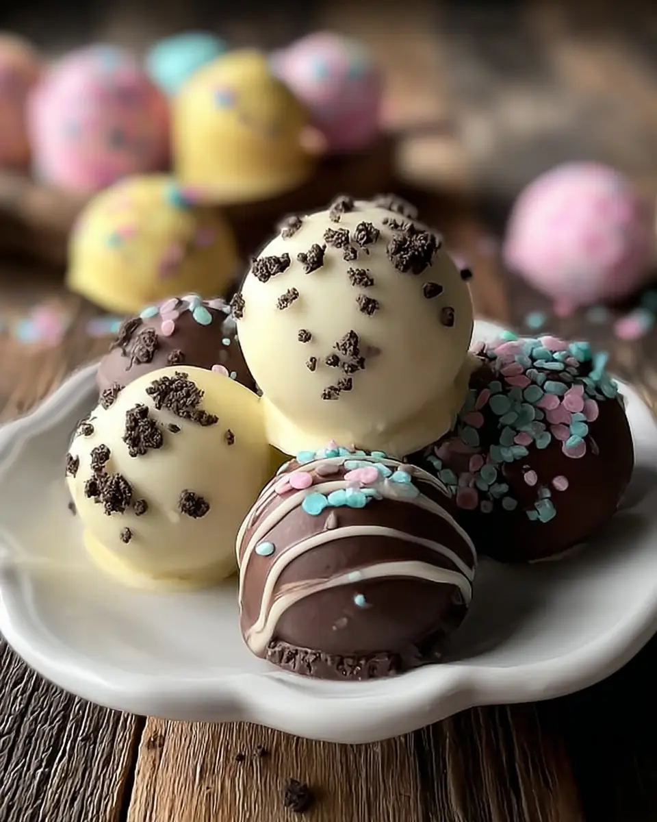 A delicious plate of Easter Egg Oreo Cookie Balls