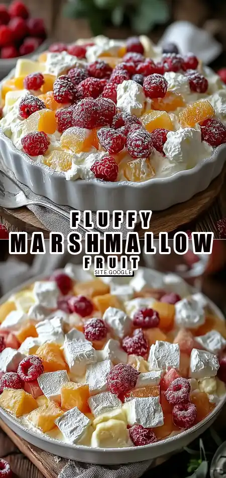 Pinterest pin (Design 1) for Fluffy Marshmallow Fruit Salad: An Amazing Ultimate Recipe