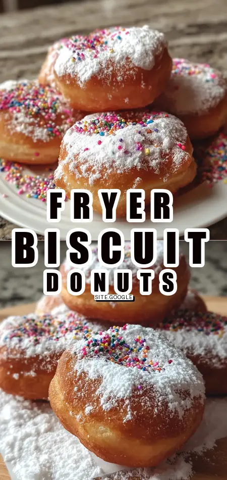 Pinterest pin (Design 1) for Air Fryer Donuts (Canned Biscuit Hack): A Delicious Surprise!