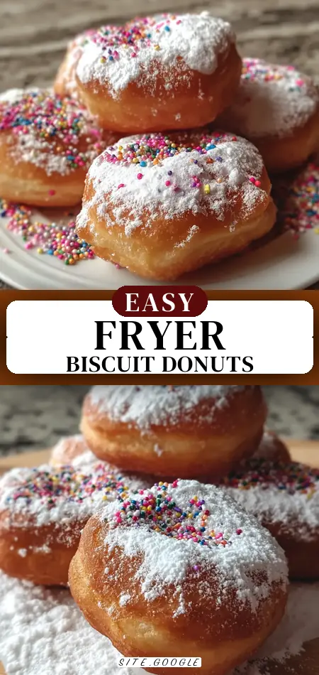 Pinterest pin (Design 3) for Air Fryer Donuts (Canned Biscuit Hack): A Delicious Surprise!