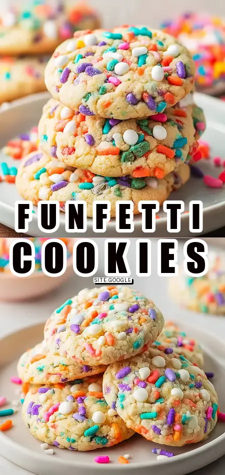 Pinterest pin (Design 1) for Funfetti Cookies