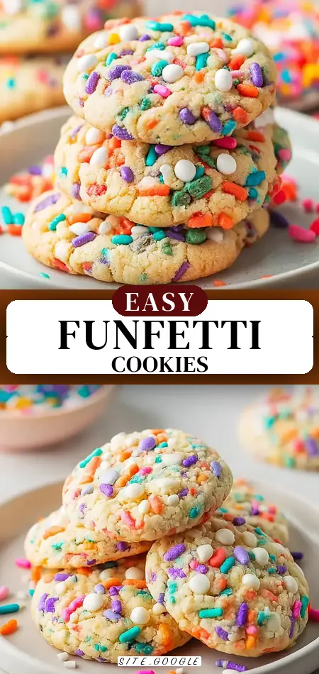 Pinterest pin (Design 3) for Funfetti Cookies