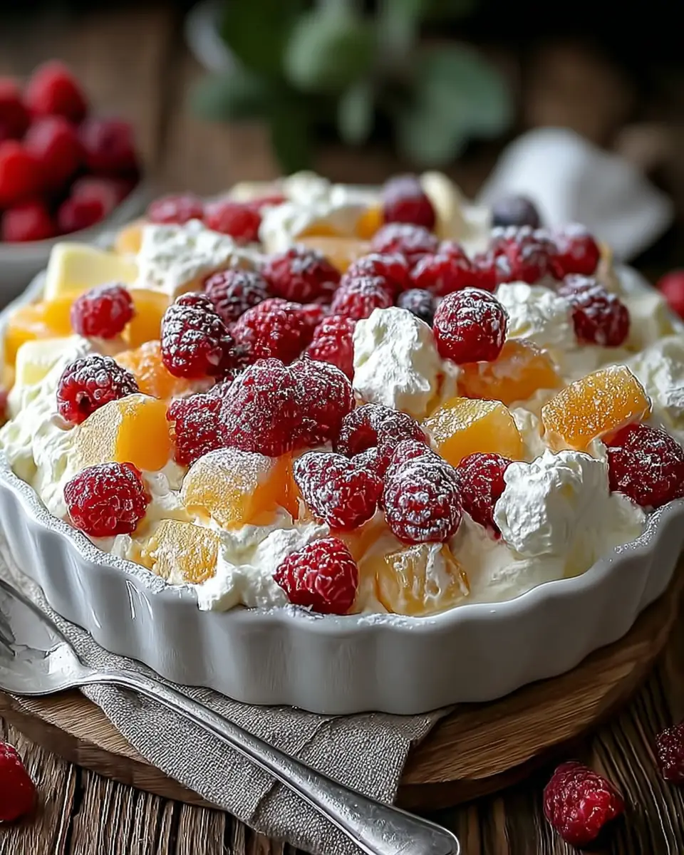 A delicious plate of Fluffy Marshmallow Fruit Salad: An Amazing Ultimate Recipe