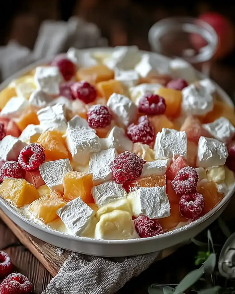 A delicious plate of Fluffy Marshmallow Fruit Salad: An Amazing Ultimate Recipe