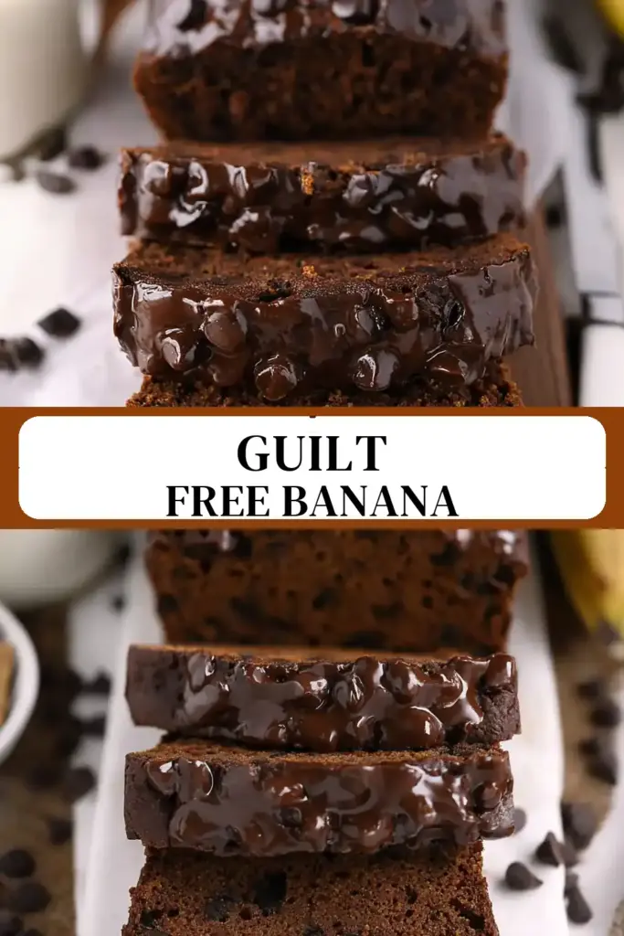 Pinterest pin (Design 3) for Healthy Chocolate Banana Bread