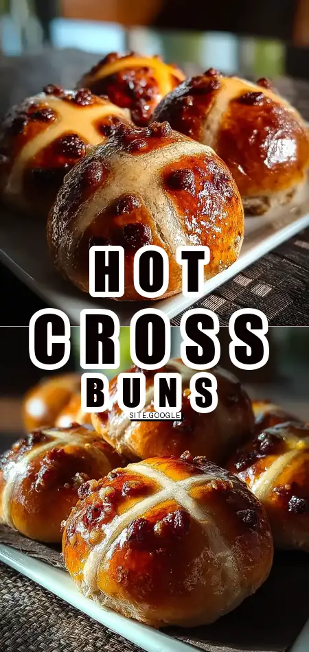 Pinterest pin (Design 1) for Hot Cross Buns from Scratch