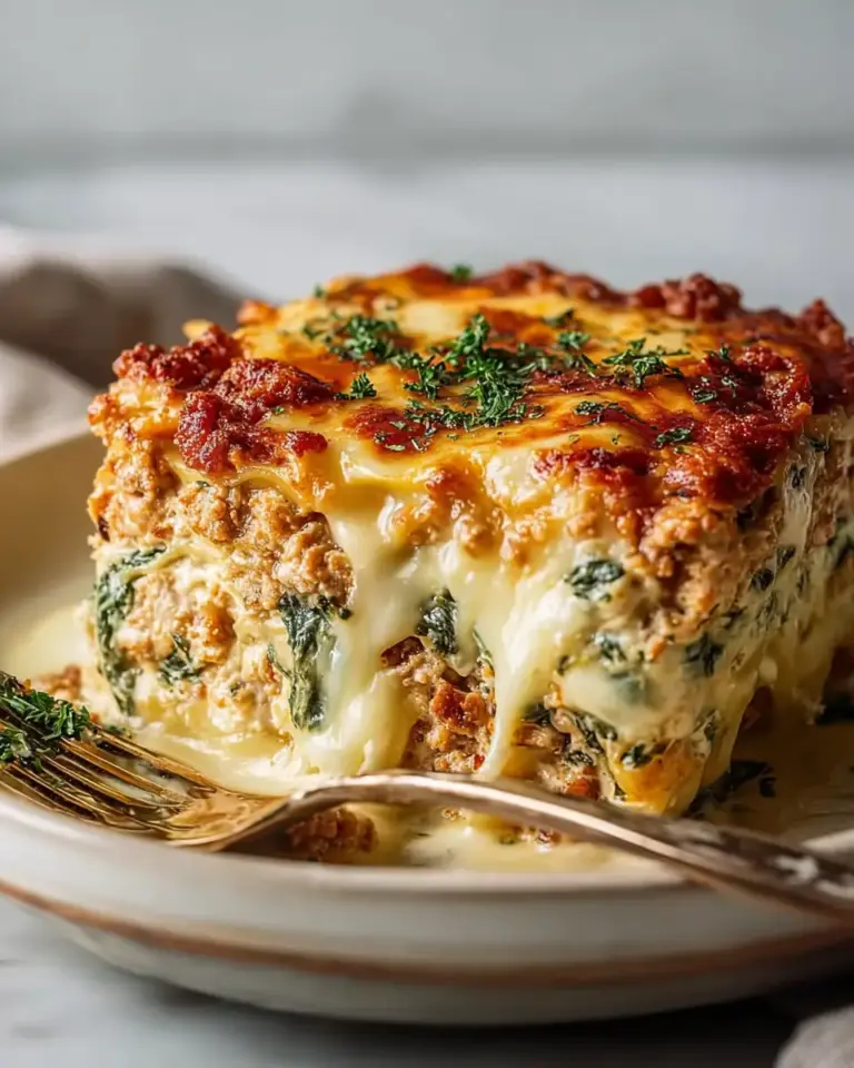 A delicious plate of High Protein Ground Turkey Casserole (Easy, Cheesy, Family-Favorite)