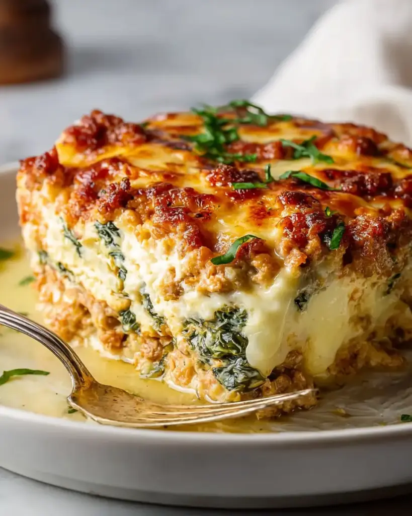 A delicious plate of High Protein Ground Turkey Casserole (Easy, Cheesy, Family-Favorite)