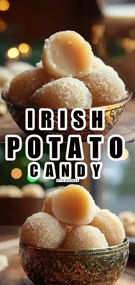 Pinterest pin (Design 1) for Irish Potato Candy