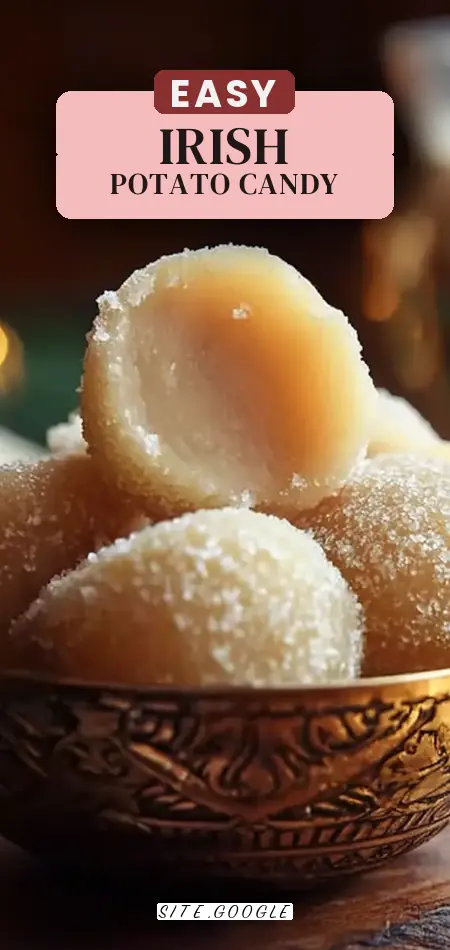 Pinterest pin (Design 2) for Irish Potato Candy