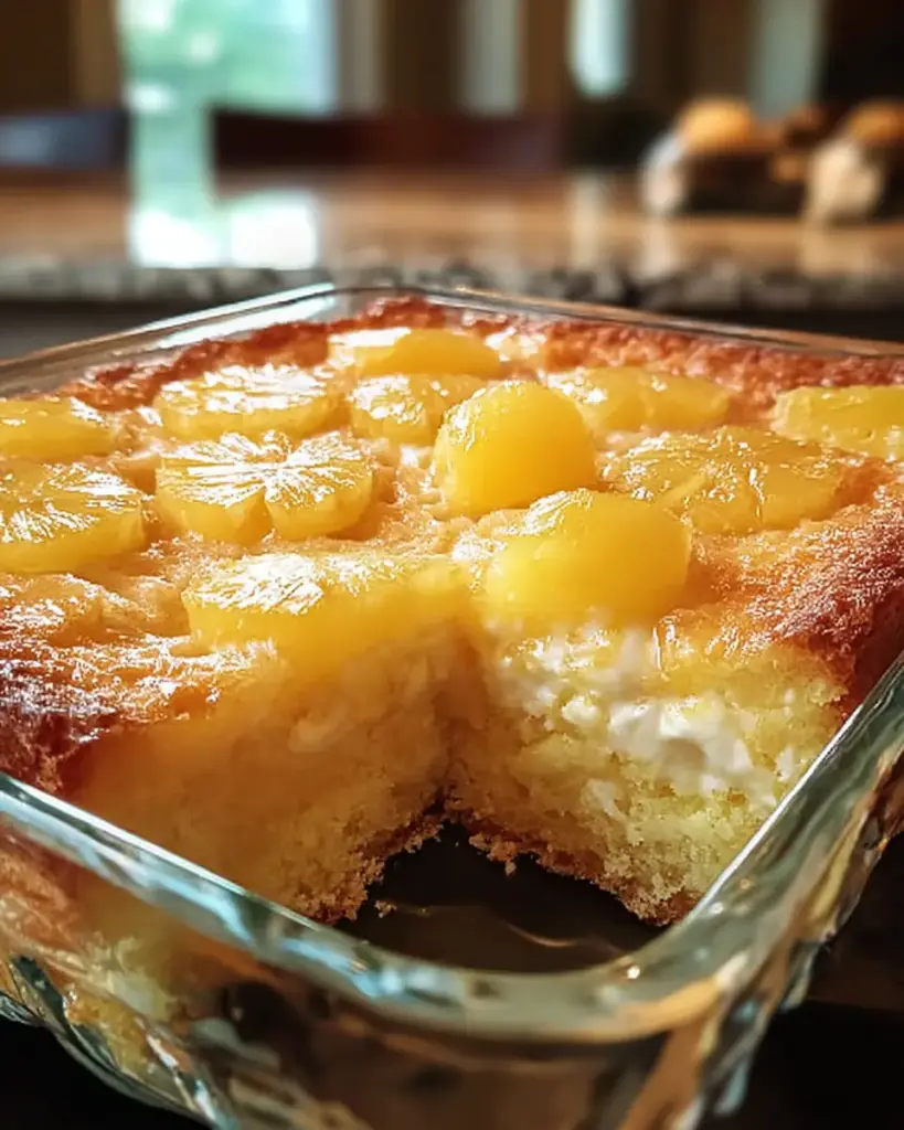 A delicious plate of Juicy Pineapple Heaven Cake