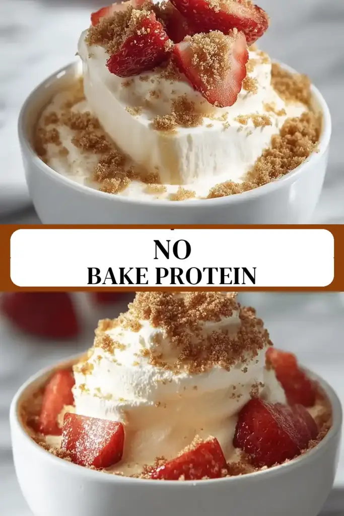 Pinterest pin (Design 3) for Easy No-Bake High Protein Cheesecake Fluff Recipe