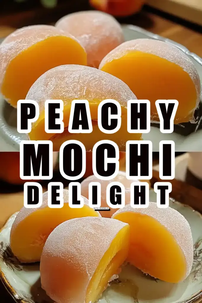 Pinterest pin (Design 1) for Whole Peach Mochi Recipe