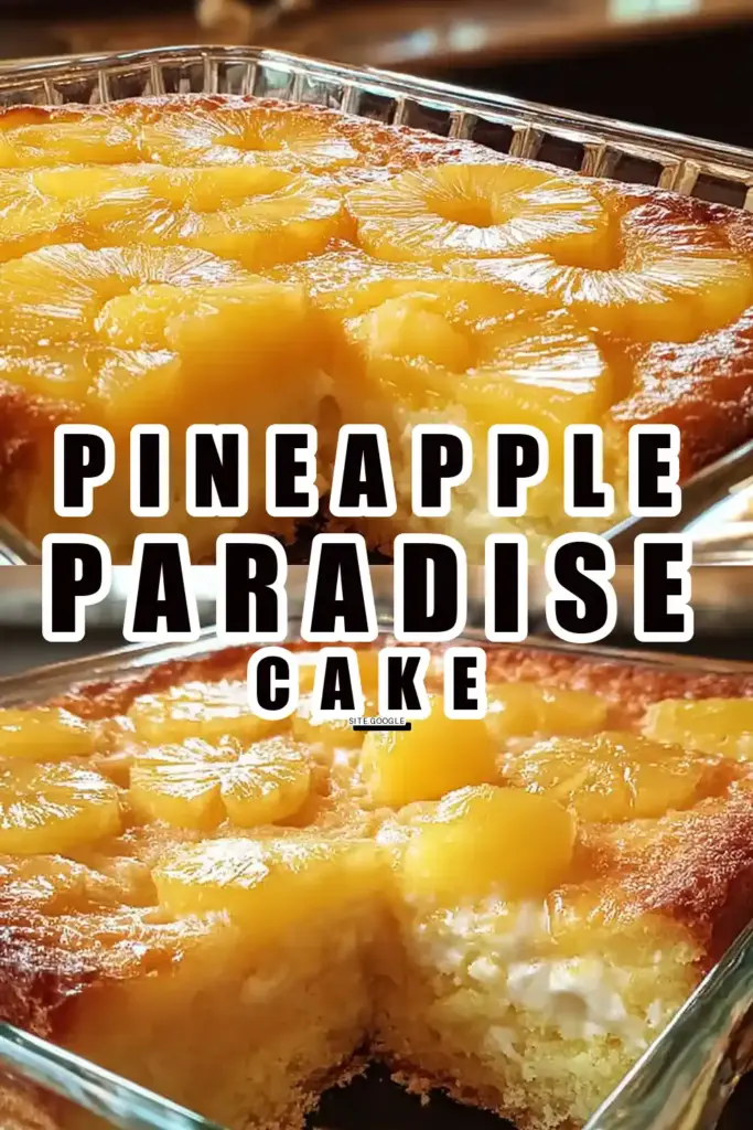Pinterest pin (Design 1) for Juicy Pineapple Heaven Cake
