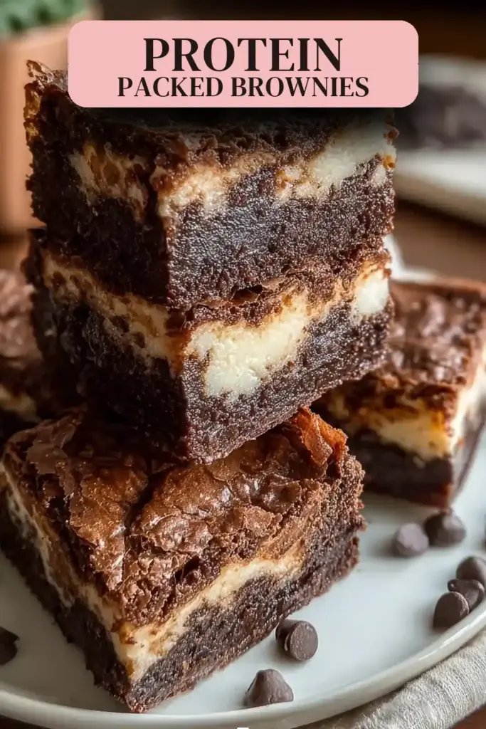 Pinterest pin (Design 2) for Cottage Cheese Protein Brownies