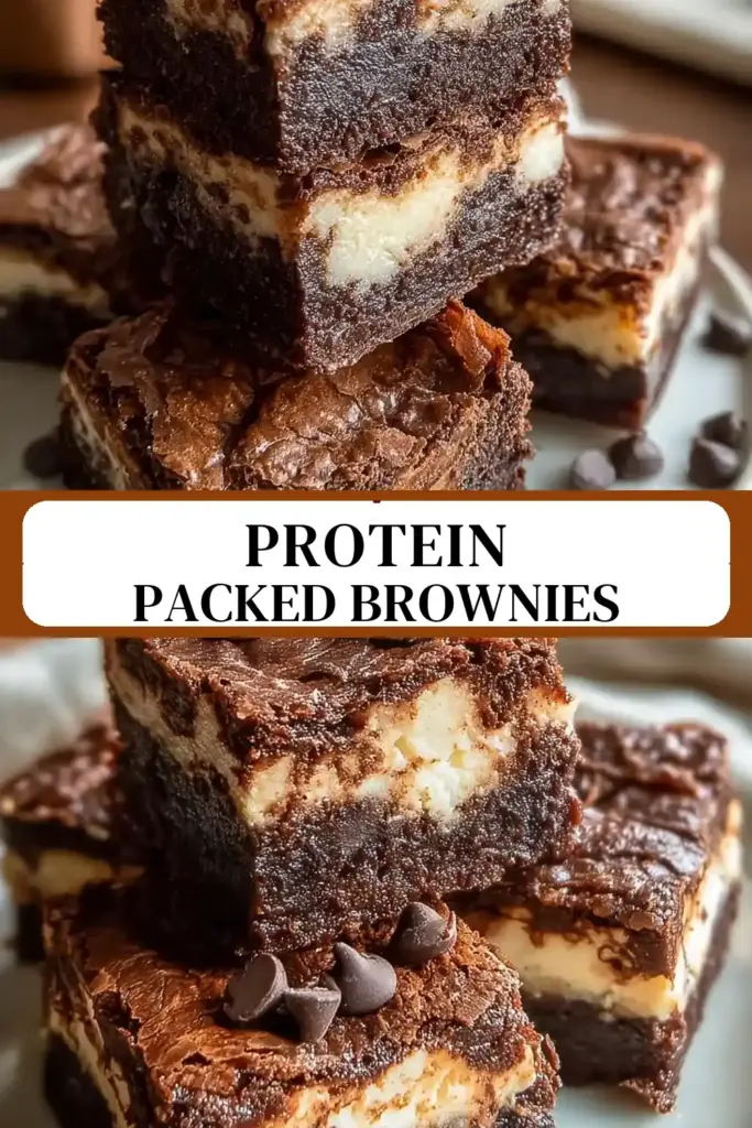 Pinterest pin (Design 3) for Cottage Cheese Protein Brownies
