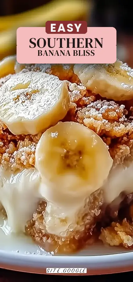 Pinterest pin (Design 2) for Indulgent Southern Banana Cobbler That'll Lift Your Spirits