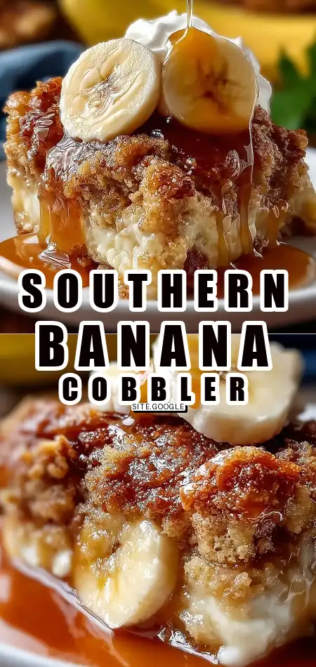 Pinterest pin (Design 1) for Southern Banana Cobbler: A Delicious & Easy Dessert Recipe
