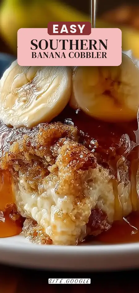Pinterest pin (Design 2) for Southern Banana Cobbler: A Delicious & Easy Dessert Recipe