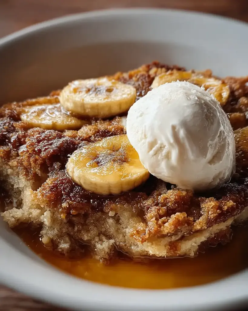 A delicious plate of Southern Banana Cobbler