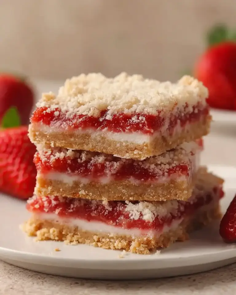 A delicious plate of Strawberry Shortcake Bars | Easy, Delicious Dessert Recipe