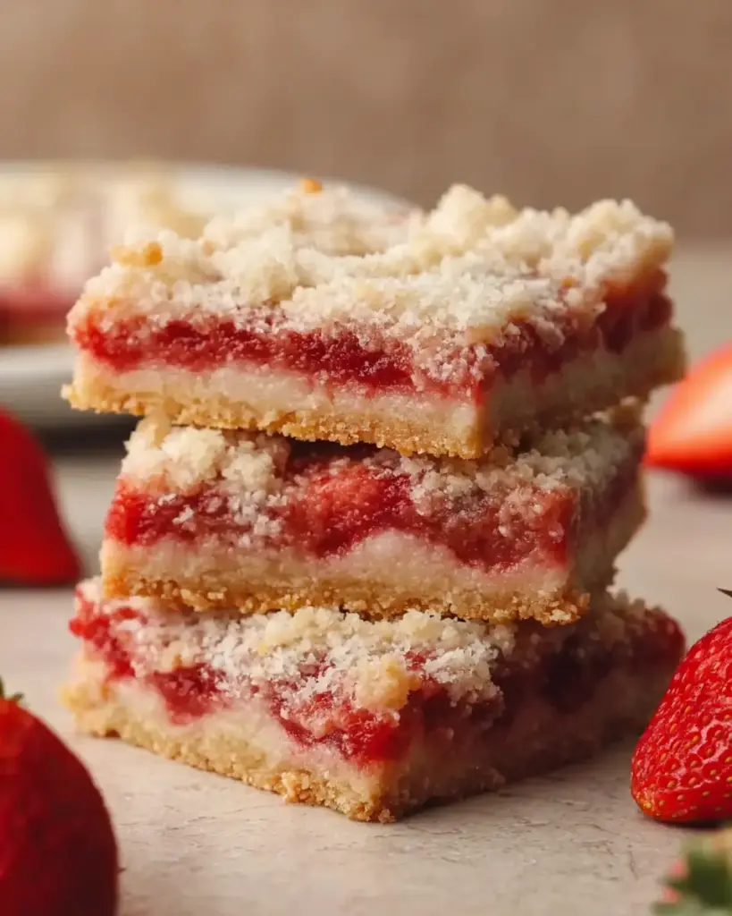 A delicious plate of Strawberry Shortcake Bars | Easy, Delicious Dessert Recipe
