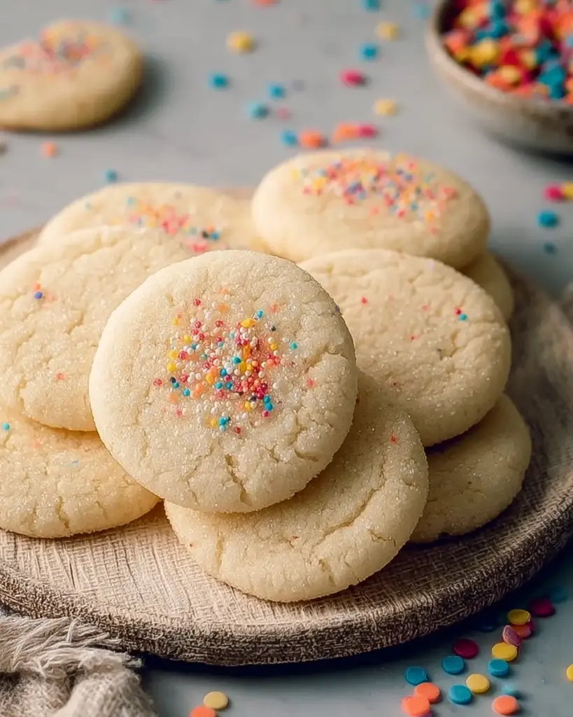 A delicious plate of 3-Ingredient Easy Sugar Cookies