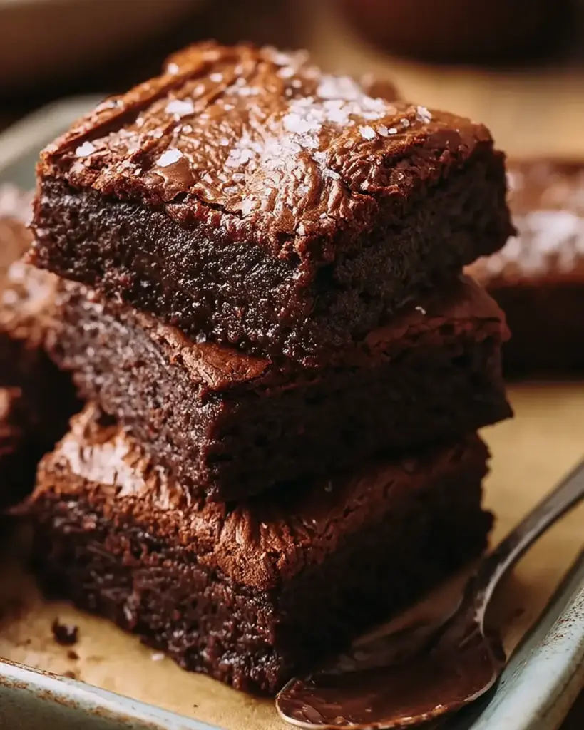 A delicious plate of 3-Ingredient Nutella Brownies