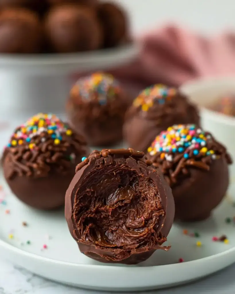 A delicious plate of 3 ingredient Nutella Truffles