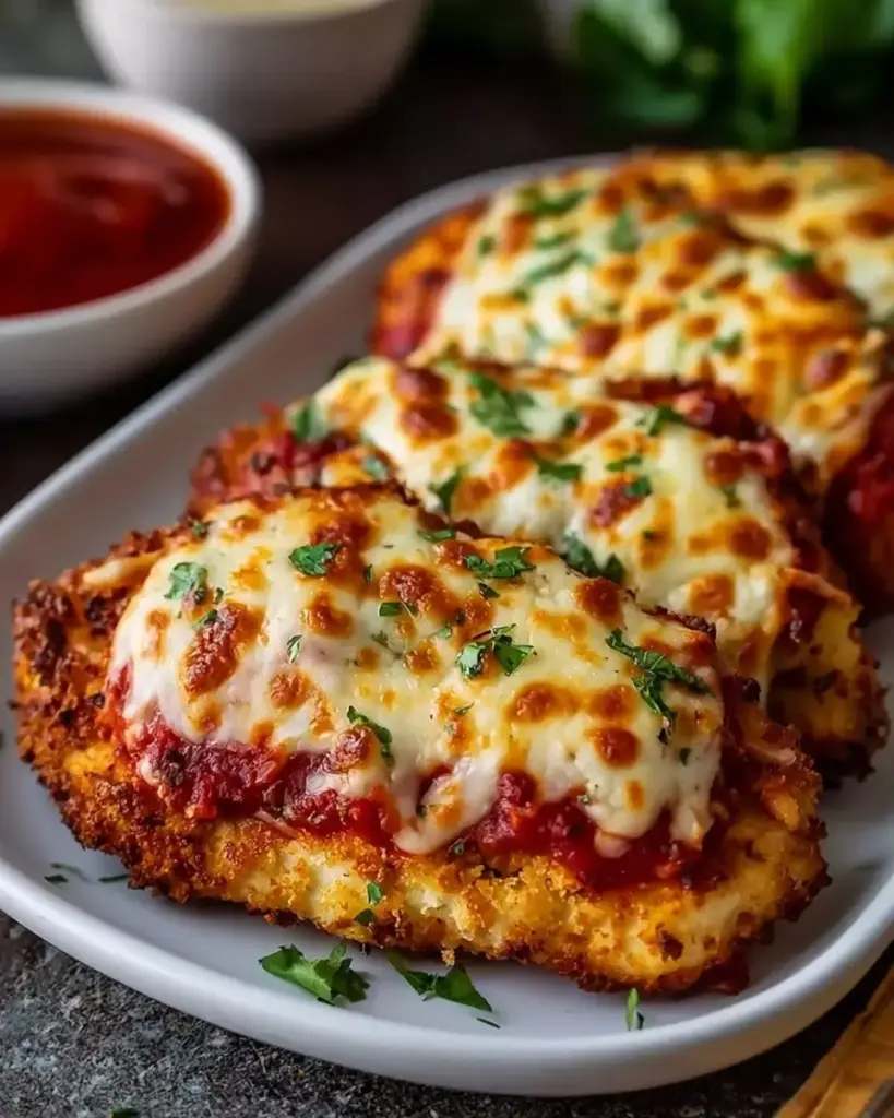 A delicious plate of Air Fryer Chicken Parmesan