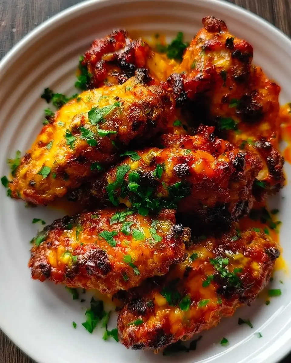 A delicious plate of Air Fryer Chicken Wings