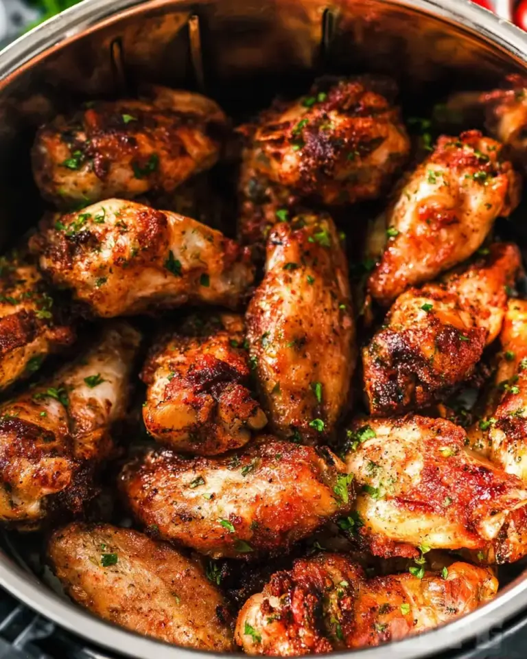A delicious plate of Air Fryer Chicken Wings