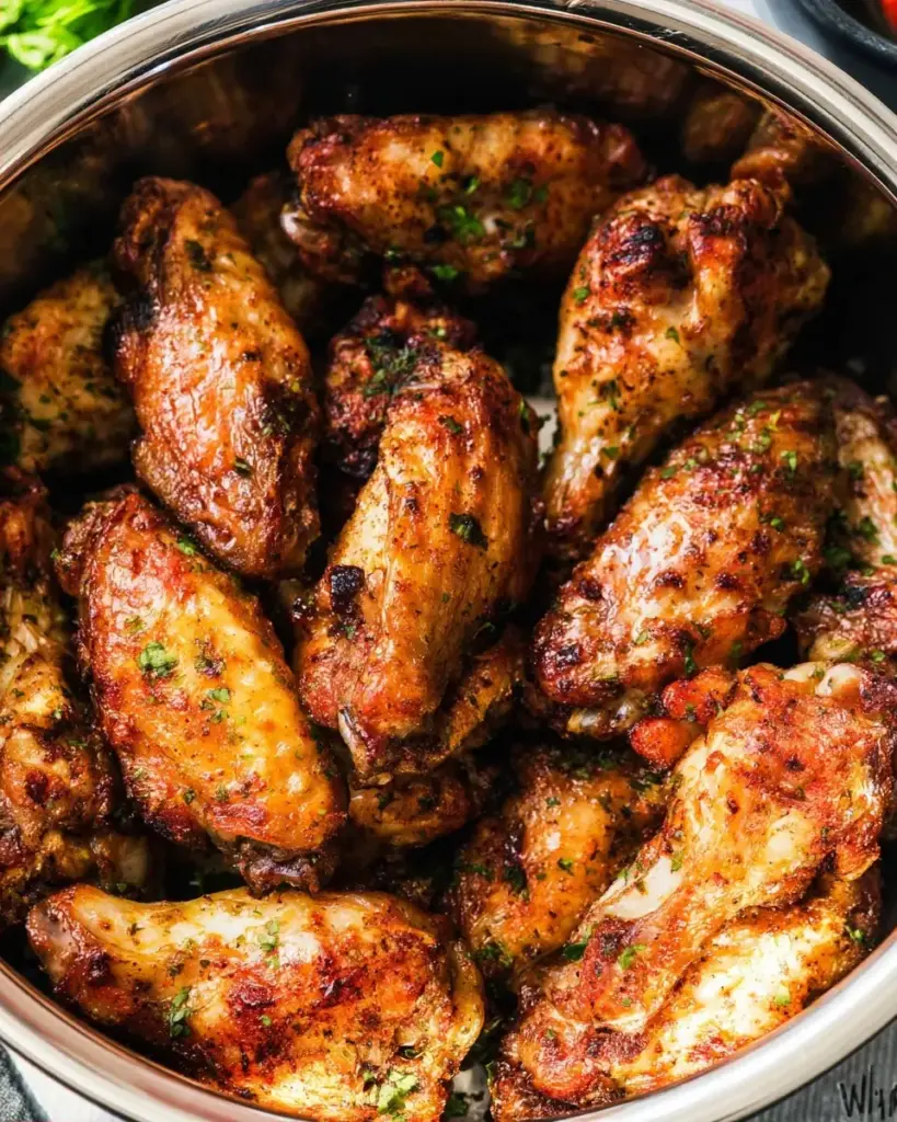 A delicious plate of Air Fryer Chicken Wings