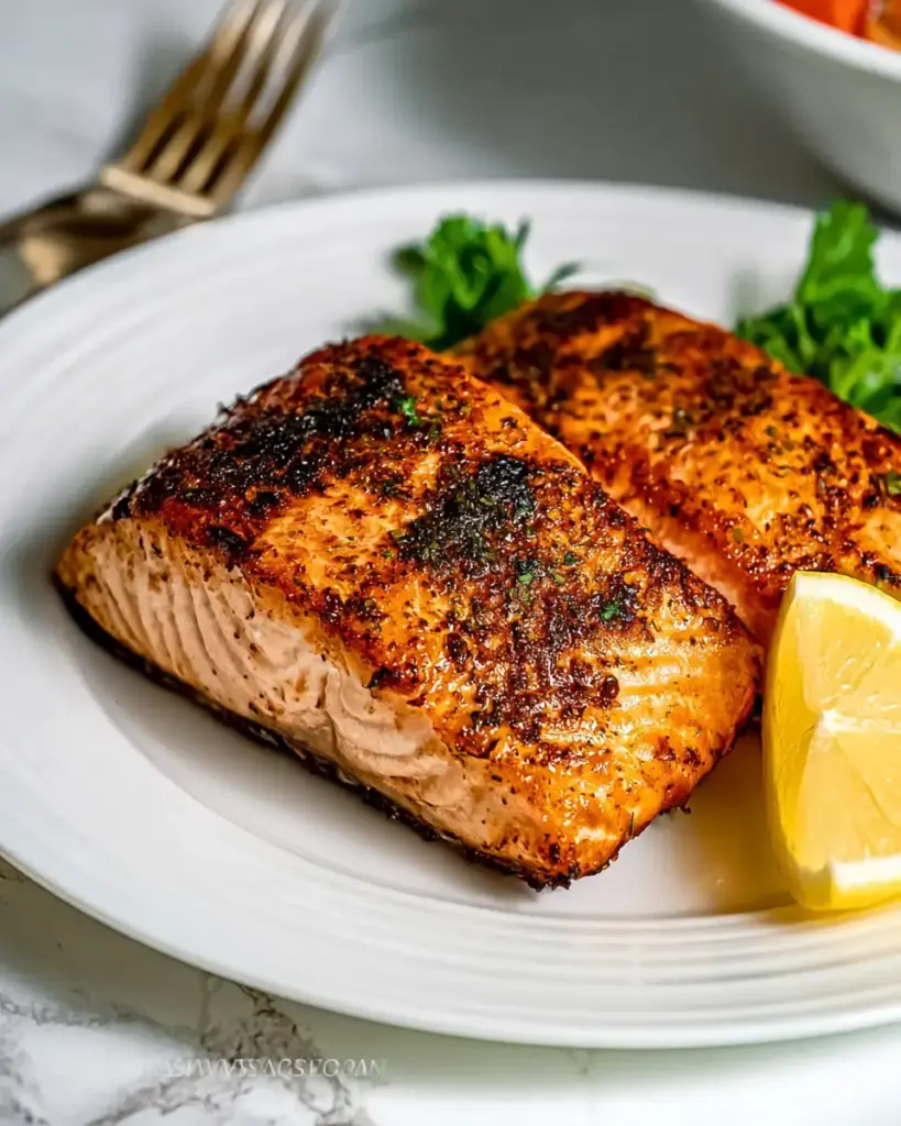 A delicious plate of Air Fryer Salmon