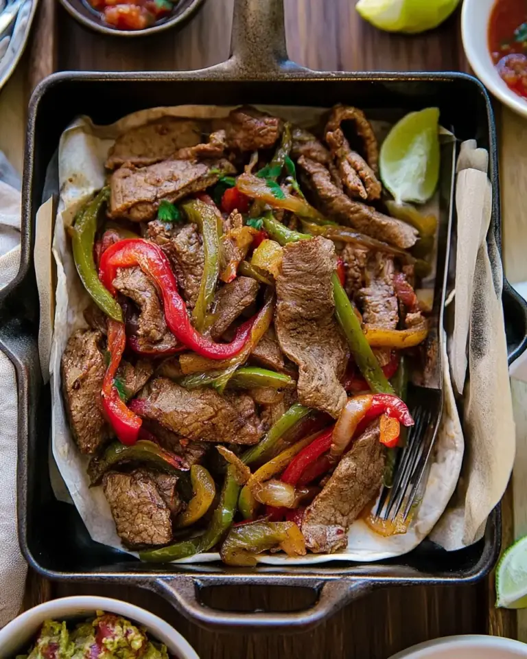 A delicious plate of Air Fryer Steak Fajitas