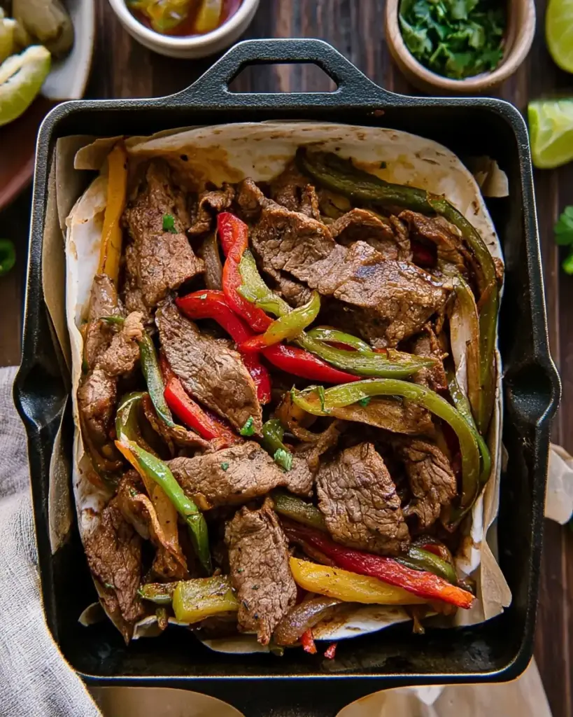 A delicious plate of Air Fryer Steak Fajitas