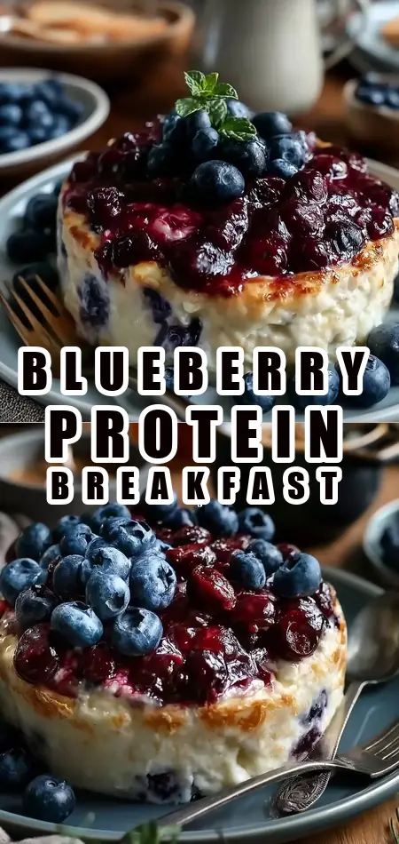 Pinterest pin (Design 1) for Creamy Blueberry Cottage Cheese Breakfast Recipe with 22g Protein Easy Healthy Morning Fuel