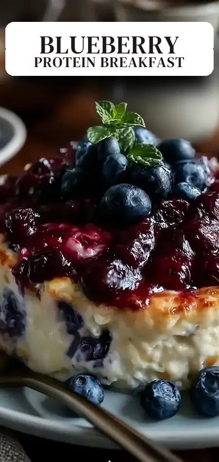 Pinterest pin (Design 2) for Creamy Blueberry Cottage Cheese Breakfast Recipe with 22g Protein Easy Healthy Morning Fuel