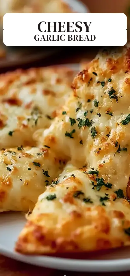 Pinterest pin (Design 2) for Air Fryer Cheesy Tortilla Garlic Bread