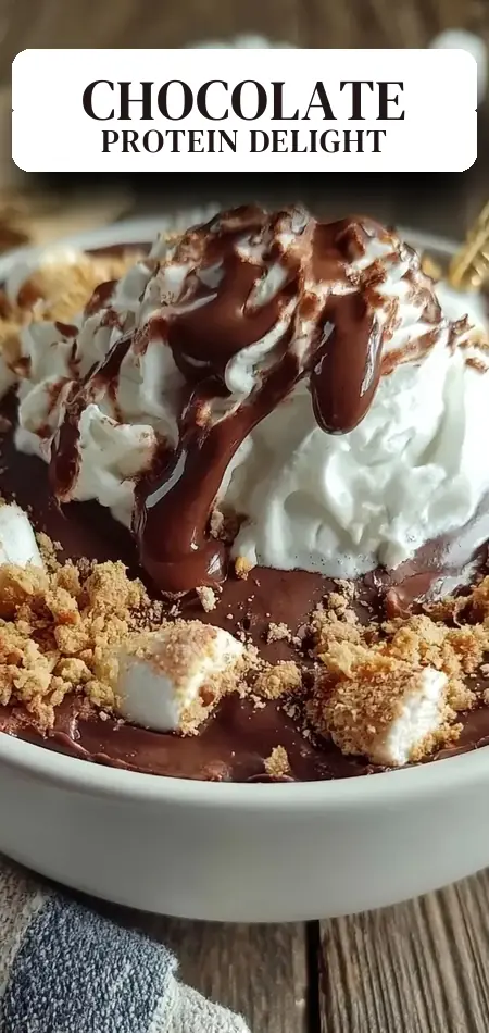 Pinterest pin (Design 2) for High Protein Double Chocolate S’mores Bowl